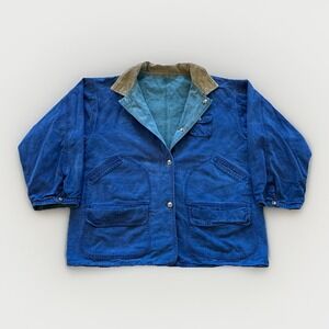 Vintage Oakton Limited Chore Coat Mens XL Navy Green Reversible 90s Barn Jacket